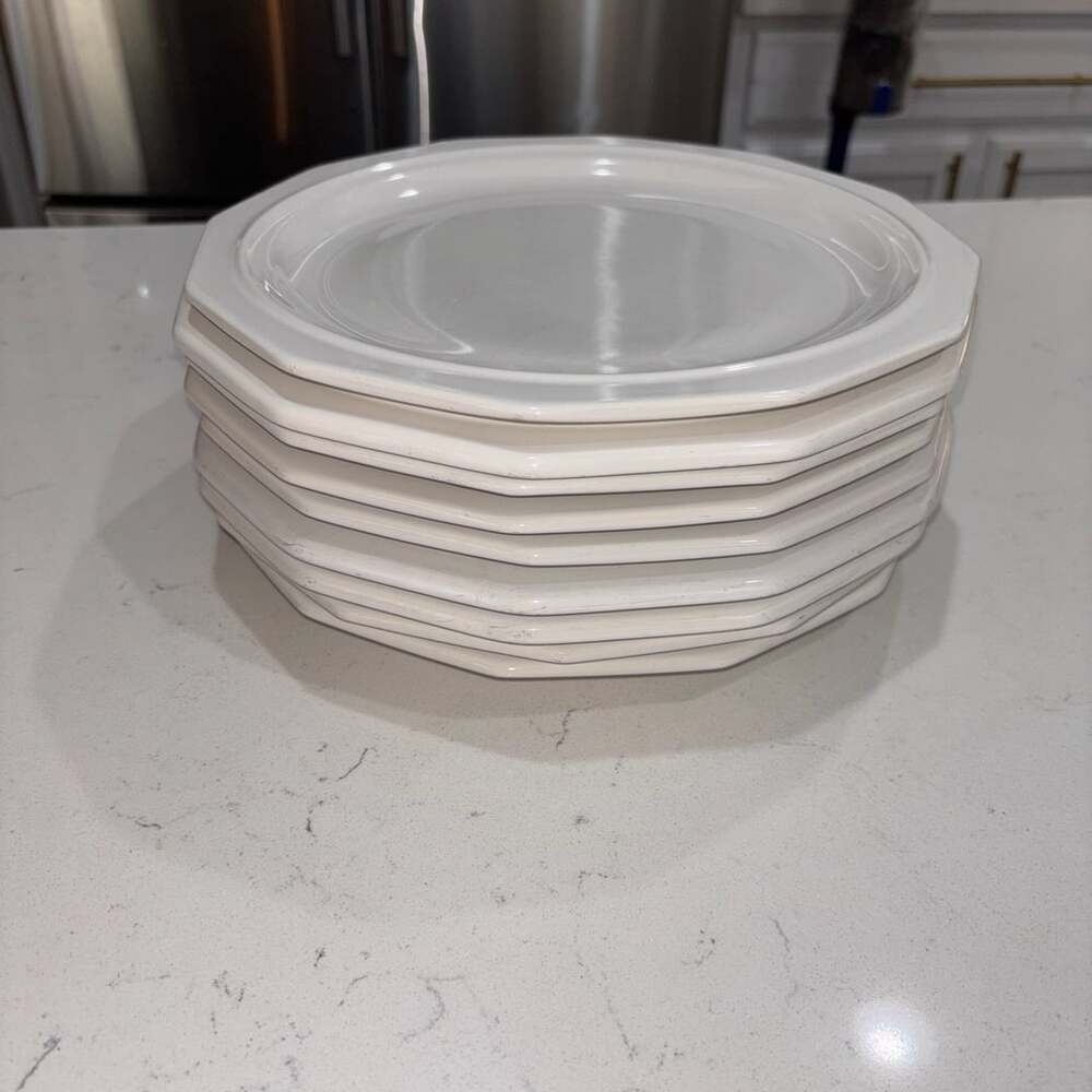 Set Of 8 Pfaltzgraff Heritage White Octagonal 7” Salad Plates